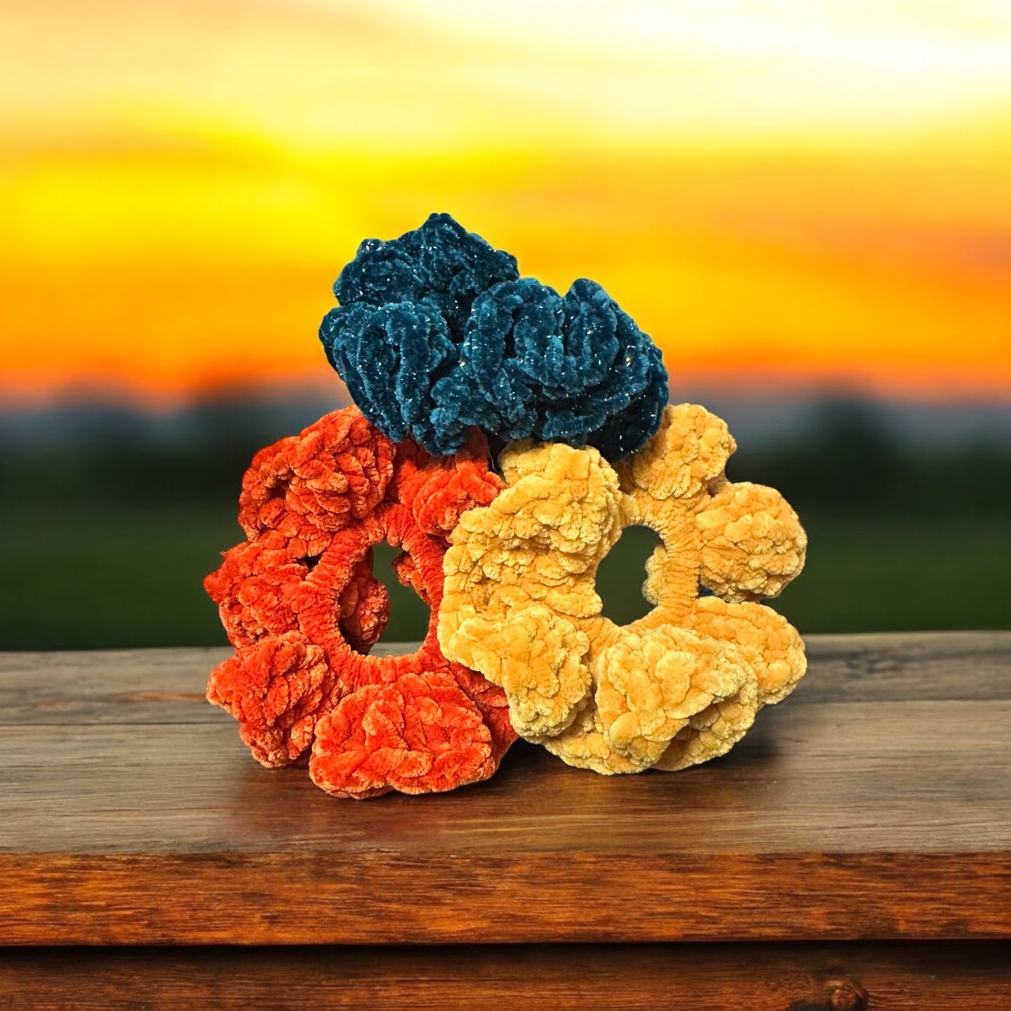 Crochet Velvet Scrunchies