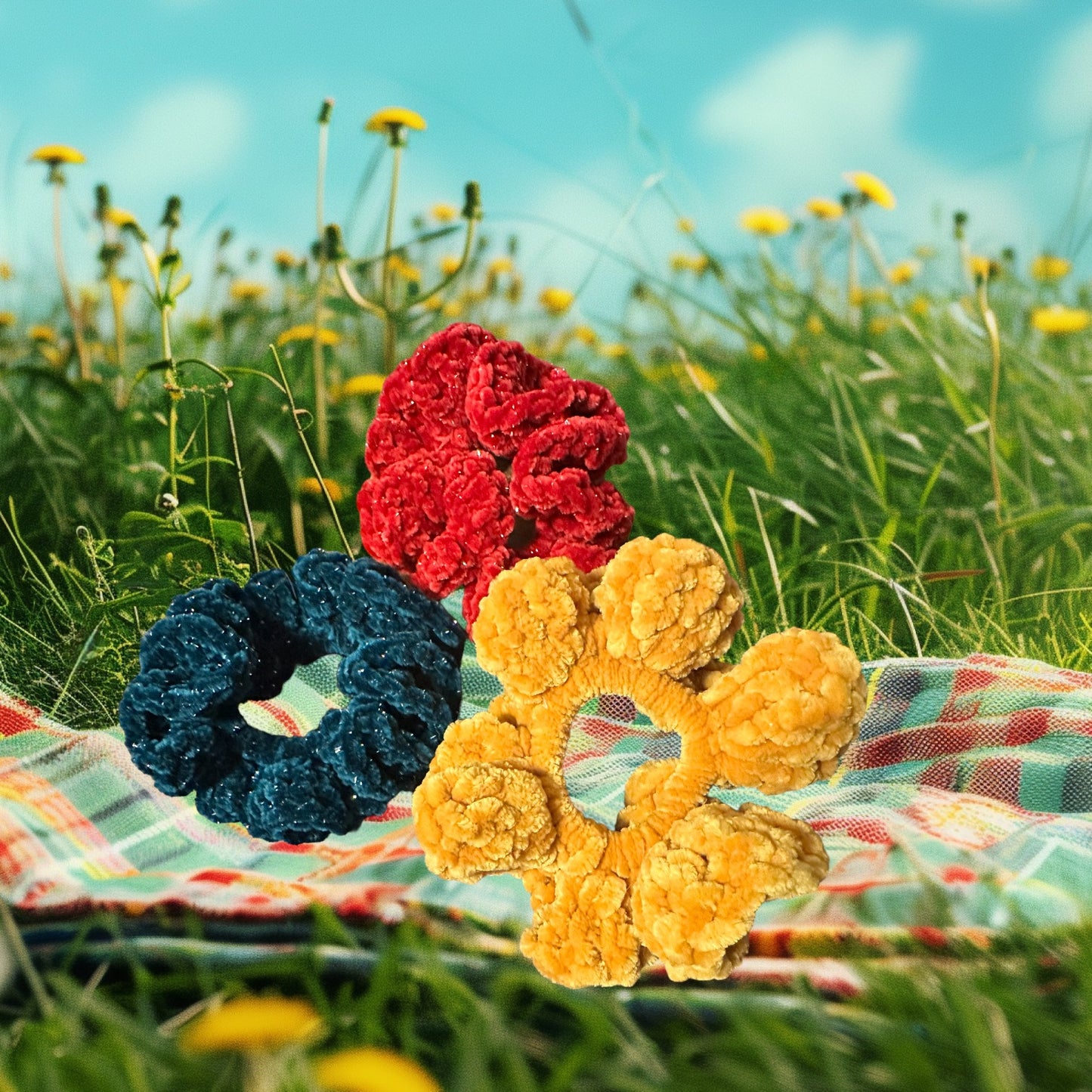 Crochet Velvet Scrunchies